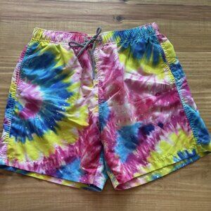BOARDIES Men's Small Tie Dye Drawstring Lined Swimming Trunk Swim Pockets Shorts